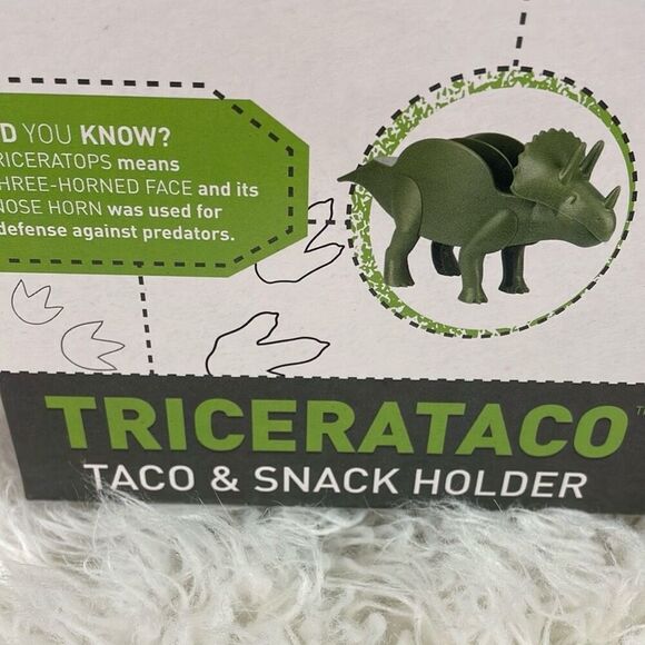 DISCOVERY Tricerataco Dinosaur  2 Taco & Snack Holder Green New in Opened Box - Picture 8 of 9
